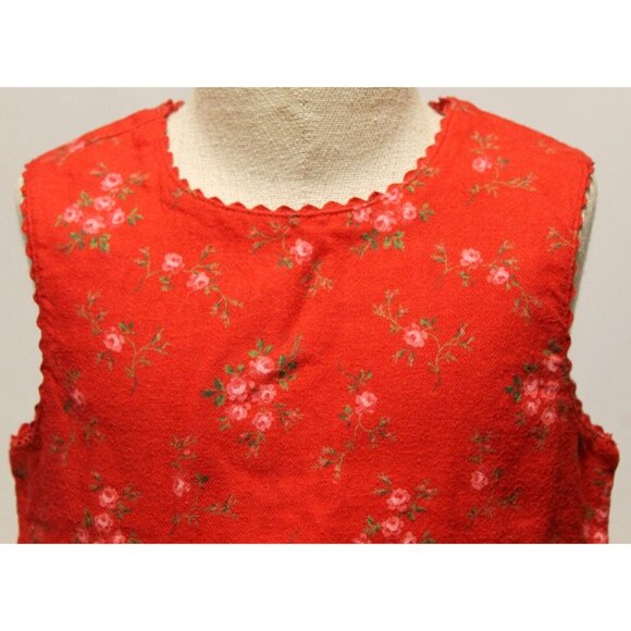 VTG 1998 Baby Gap Dress 2xl 30-33 LBS Red Ric Rac Floral 100% Cotton 2 Pocket - Picture 6 of 8
